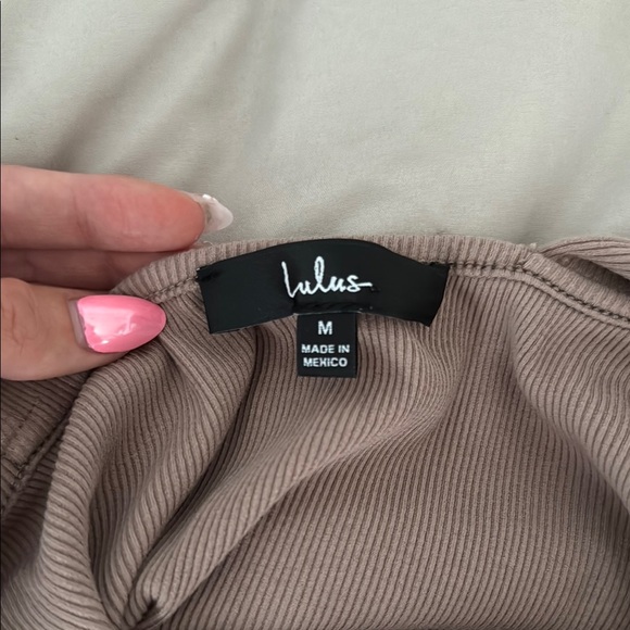 Lulus Ribbed Asymmetrical Body Suit - Picture 3 of 6